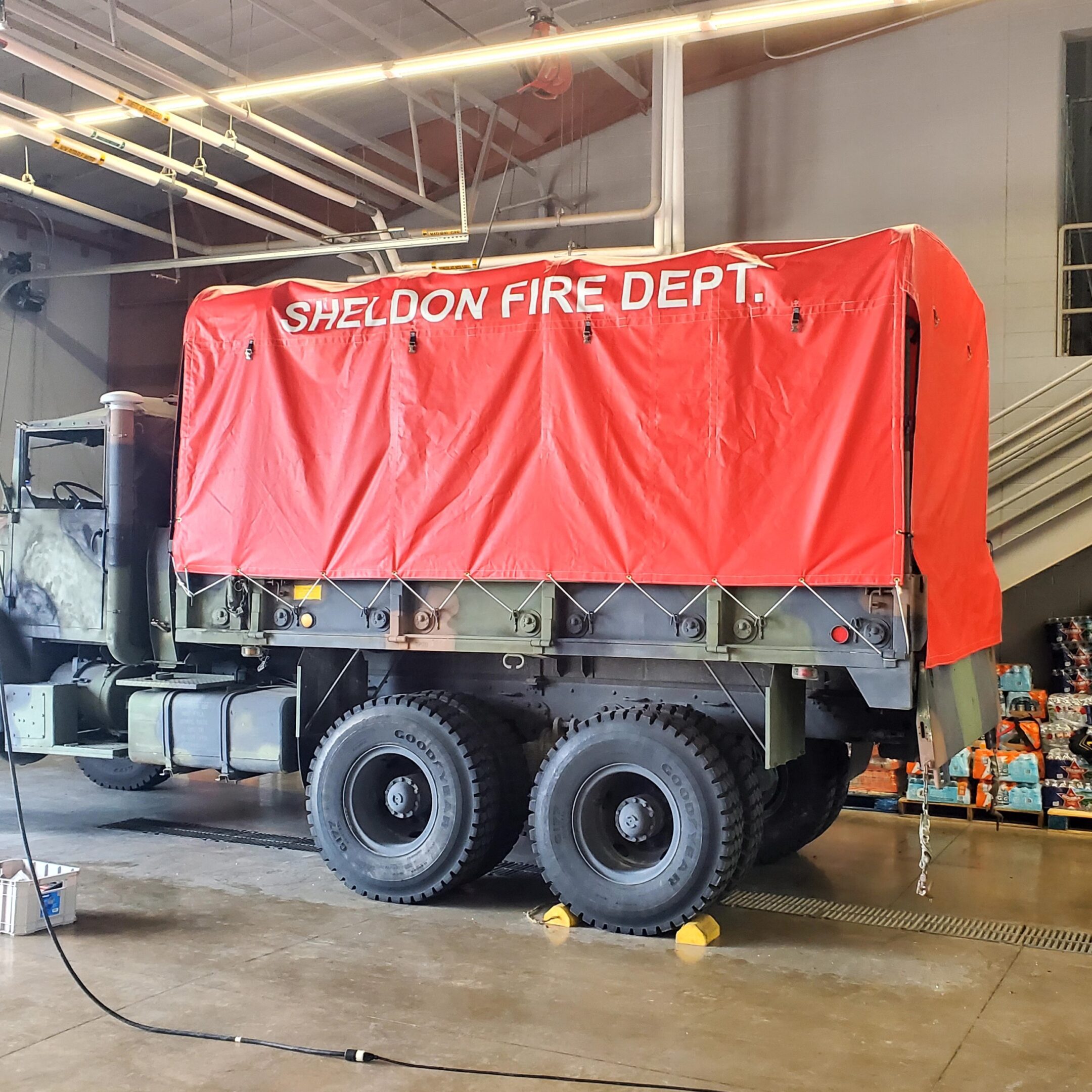 Red Industrial Vinyl Fire Truck Cover